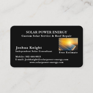 Affärskort - Solar Sales Consultant Tidsbeställning Kort