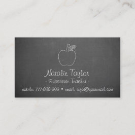 Affärskort som är lärare i Apple Chalkboard Visitkort