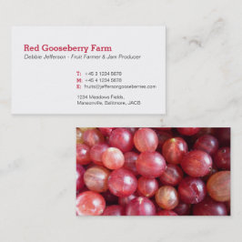 Affärskort som producerar krusbär/sylt visitkort