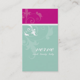 AFFÄRSKORT söt elegant verve rosa mint grönt Visitkort