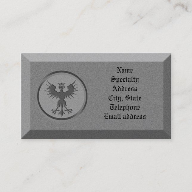 Affärskort Stone med mytologisk symbol Visitkort (Framsida)