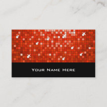 Affärskort svart i Disco Tiles Red
