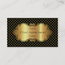 Affärskort/Svart med Guld Polka dots Visitkort