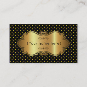 Affärskort/Svart med Guld Polka dots Visitkort