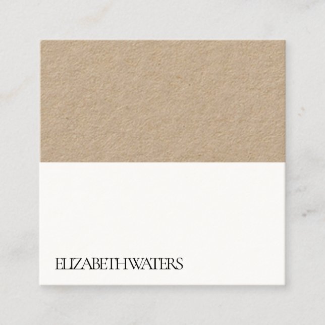 AFFÄRSKORT: SVART + VITT FYRKANTIGT VISITKORT (Framsida)