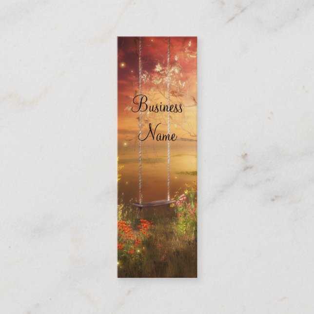 Affärskort Swing Fireflies Woodlands Smala Mini Visitkort (Framsida)