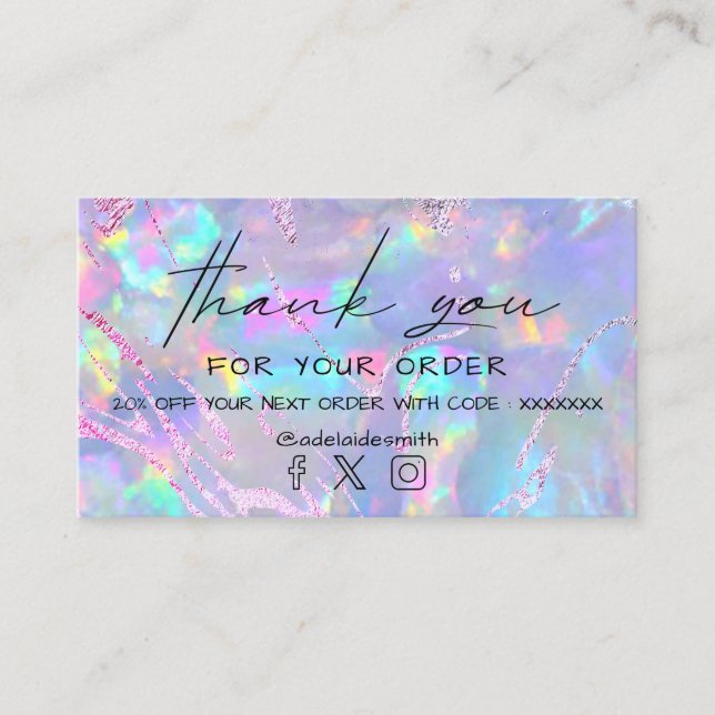 affärskort tack för lila visitkort (Framsida)