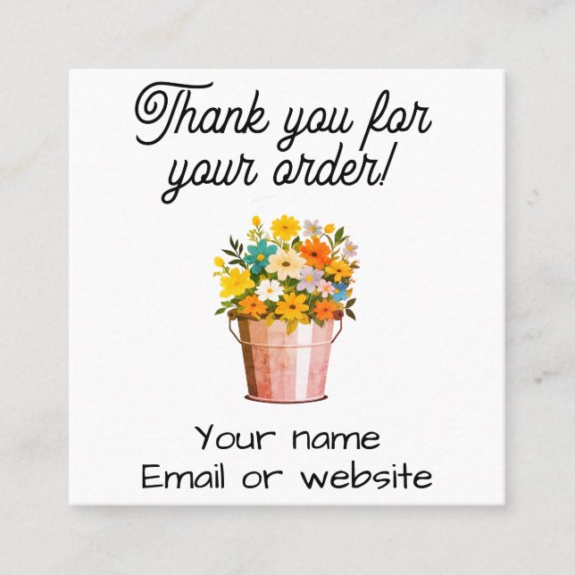 Affärskort tackar dig för din beställning fyrkantigt visitkort (Framsida)