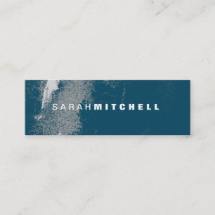 Affärskort - Teal & White Grunge Monogram Mini Visitkort
