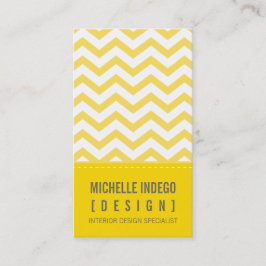 AFFÄRSKORT trendig chevron rand gult Visitkort