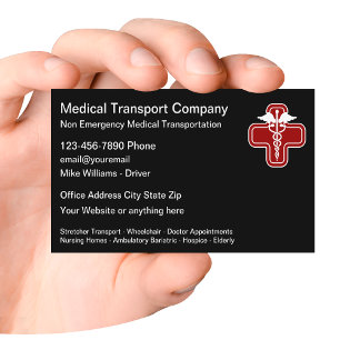 Affärskort utanför Akutet Medical Transport Visitkort