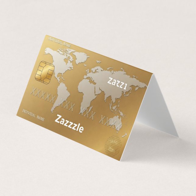 Affärskort Vågrät Guld Premium Visitkort (Framsida)