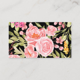 Affärskort - vattenfärgsutskrift för Blommigt Visitkort