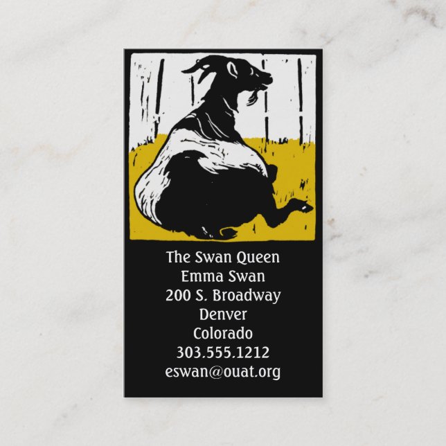 Affärskort Victorian Woodcut Goat Visitkort (Framsida)