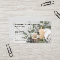 Affärskort vid massagebehandling med Masseuse