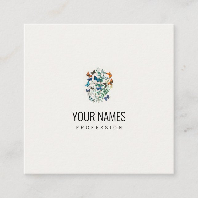 AFFÄRSKORT: VINTAGE BUTTRYCKLIGEN ILLUSTRATION FYRKANTIGT VISITKORT (Framsida)