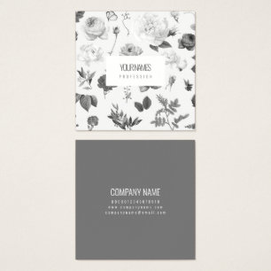 AFFÄRSKORT: "VINTAGE FLOWERS" FYRKANTIGT VISITKORT