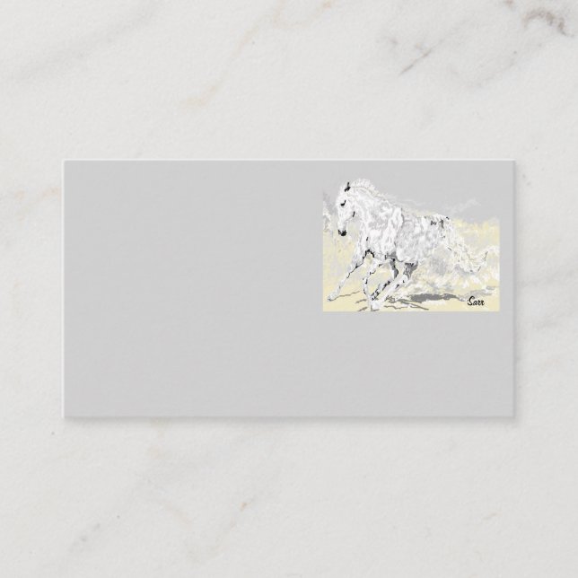 Affärskort White Stallion i Rörelse Visitkort (Framsida)