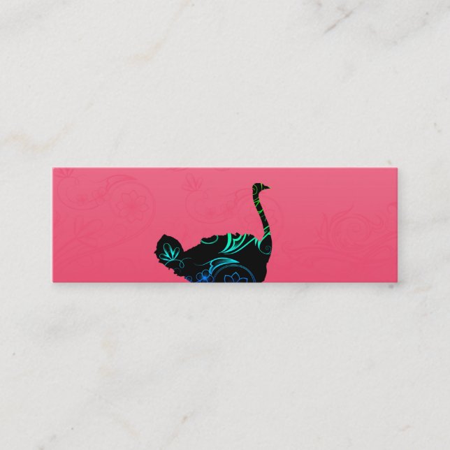affärskorten abstrakt Ostrich Mini Visitkort (Framsida)