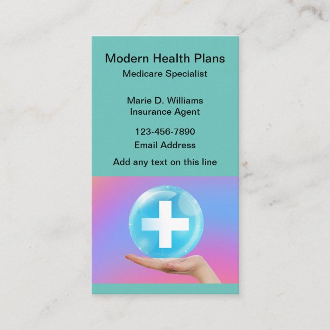 Affärskorten Agent i Modern Medicare Insurance Visitkort (Framsida)