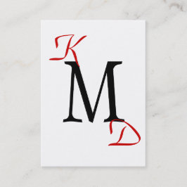Affärskorten Anpassade Black och Red Monogram Visitkort
