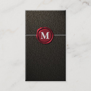 Affärskorten Anpassade Black och Red Monogram Visitkort