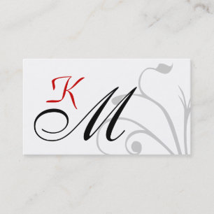 Affärskorten Anpassade Black och Red Monogram Visitkort