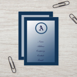 Affärskorten anpassade Blue Monogram Visitkort