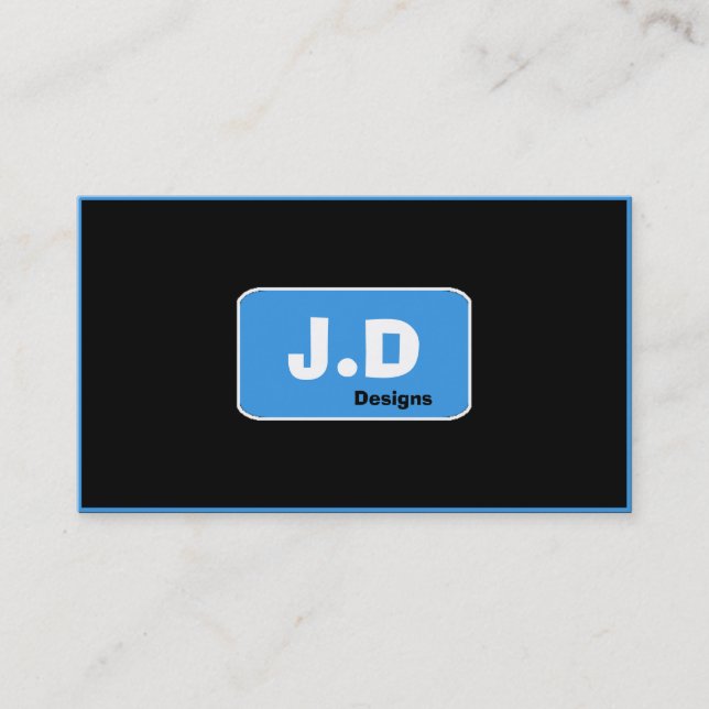 Affärskorten anpassade Blue Monogram Visitkort (Framsida)