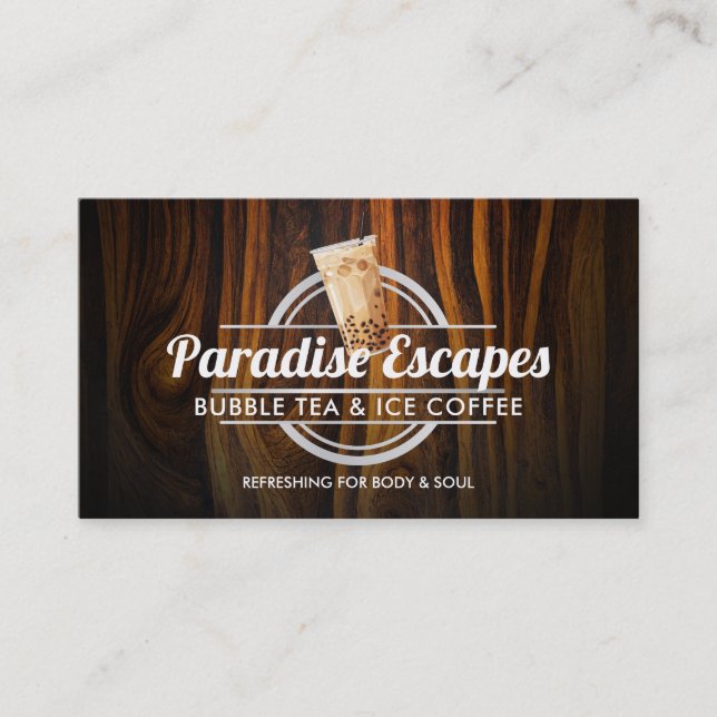 affärskorten Anpassade Bubble Tea logotyp Visitkort (Framsida)
