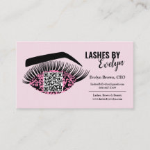 Affärskorten anpassningsbar Beauty Lash | QR-kod
