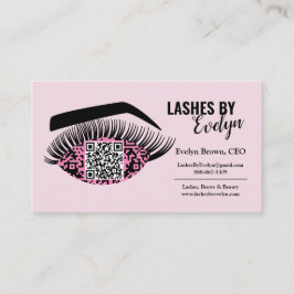 Affärskorten anpassningsbar Beauty Lash | QR-kod Visitkort