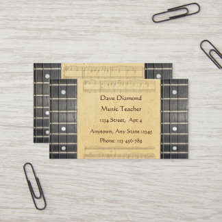 Affärskorten Banjo Strings Fretboard Lakan Music Visitkort