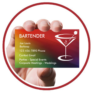 Affärskorten Bartender Modern Coola Visitkort