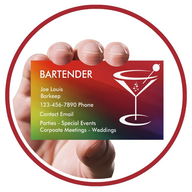 Affärskorten Bartender Modern Coola Visitkort (Skapare uppladdad)
