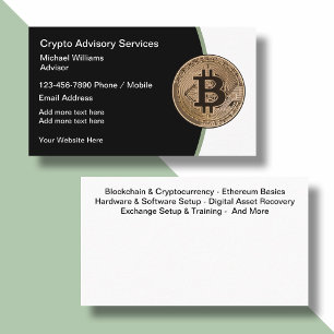 Affärskorten Bitcoin och Cryto Etherum Services Visitkort