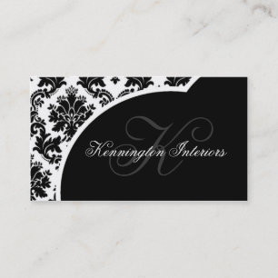 Affärskorten Black and White Damask Visitkort