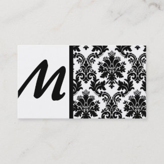 Affärskorten Black and White Damask Visitkort