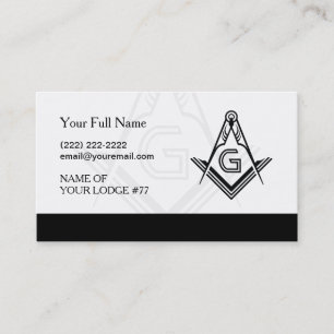 Affärskorten Black and White Freemason
