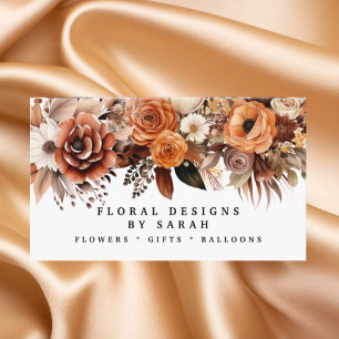Affärskorten Boho Guld och Champagne Flowers Visitkort