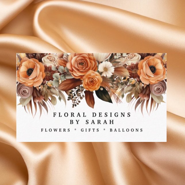 Affärskorten Boho Guld och Champagne Flowers Visitkort (Skapare uppladdad)