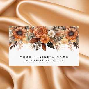 Affärskorten Boho Guld och Champagne Flowers Visitkort