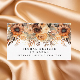Affärskorten Boho Guld och Champagne Flowers Visitkort