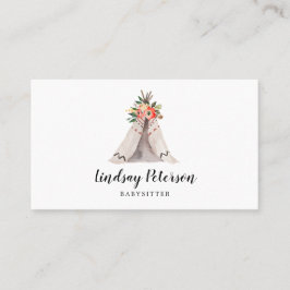 Affärskorten Boho Teepee Babywatch Visitkort