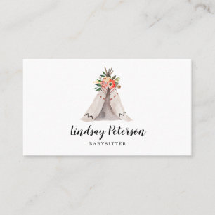 Affärskorten Boho Teepee Babywatch Visitkort