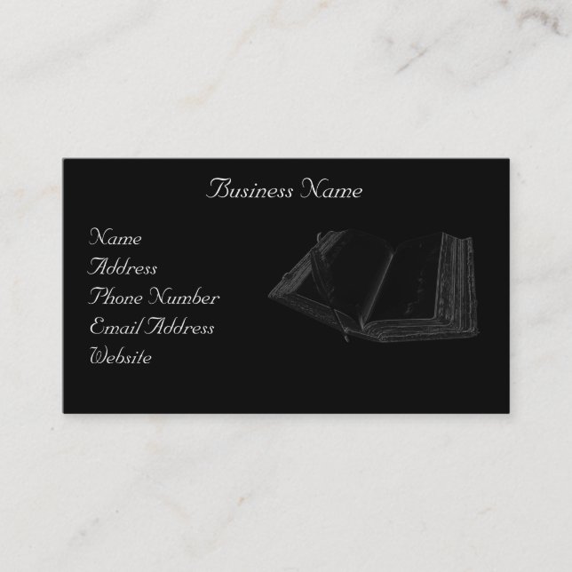 Affärskorten Bok och luddpenna Visitkort (Framsida)