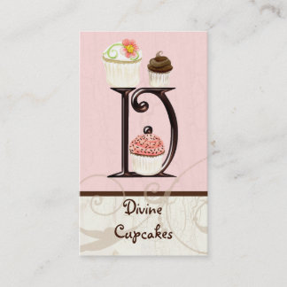 Affärskorten Brev D Monogram Dessert Bakery Visitkort
