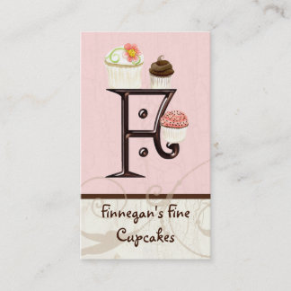 Affärskorten Brev F Monogram Dessert Bakery Visitkort