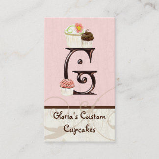 Affärskorten Brev G Monogram Dessert Bakery Visitkort
