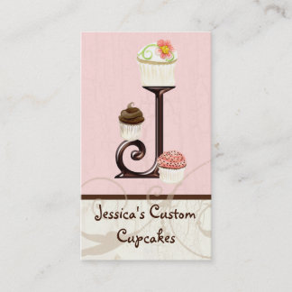 Affärskorten Brev J Monogram Dessert Bakery Visitkort